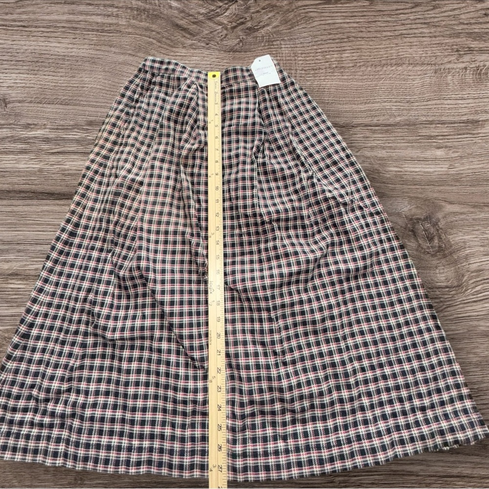 NWT Appleseeds Skirt Petite 6P Plaid Button Zip Pockets Minimalist Academia - Picture 5 of 11